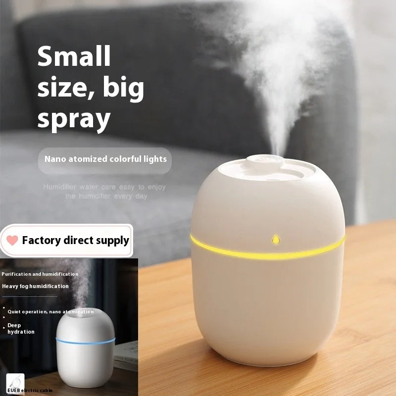 Mini air humidifier Car mounted small Easter egg water droplet humidifier USB Colorful Home Desktop Mute with LED Night Lamp