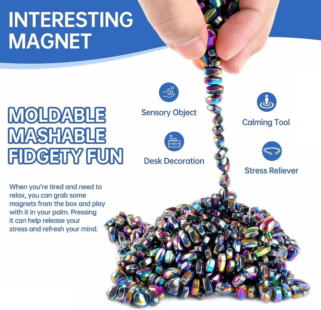 Magnetic Ferrite Putty,Weak Magnet Fidget Rock Pebbles Anxiety Anti Stress Relief Toys for Adults ADHD Autism More Than 500 pcs