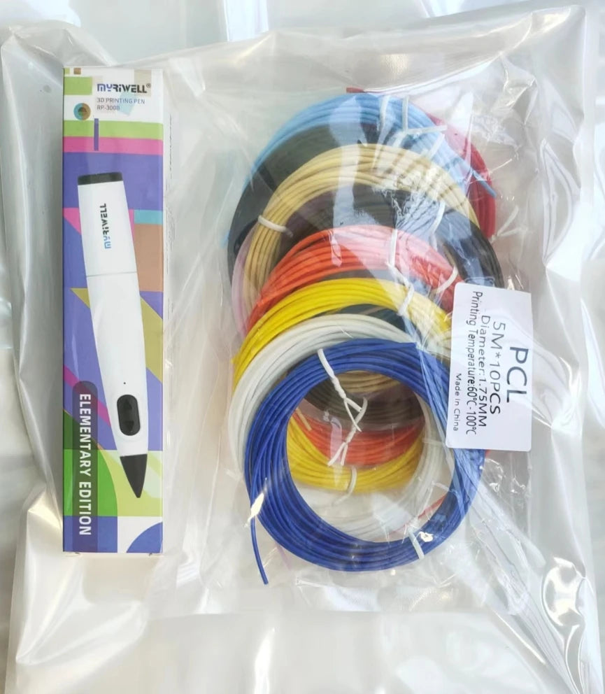 Myrivell, rp300b low-temperature 3D pen, including 50m diameter 1.75mm PCL printing consumables,3D creative painting tool graffi